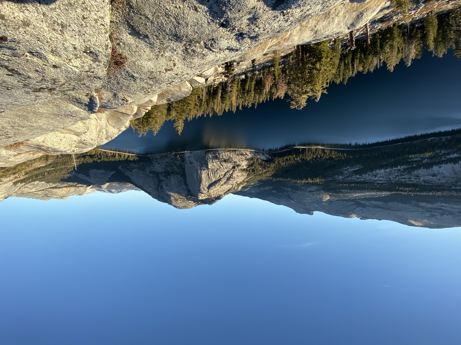 Tenaya Lake from a granite slab in late light