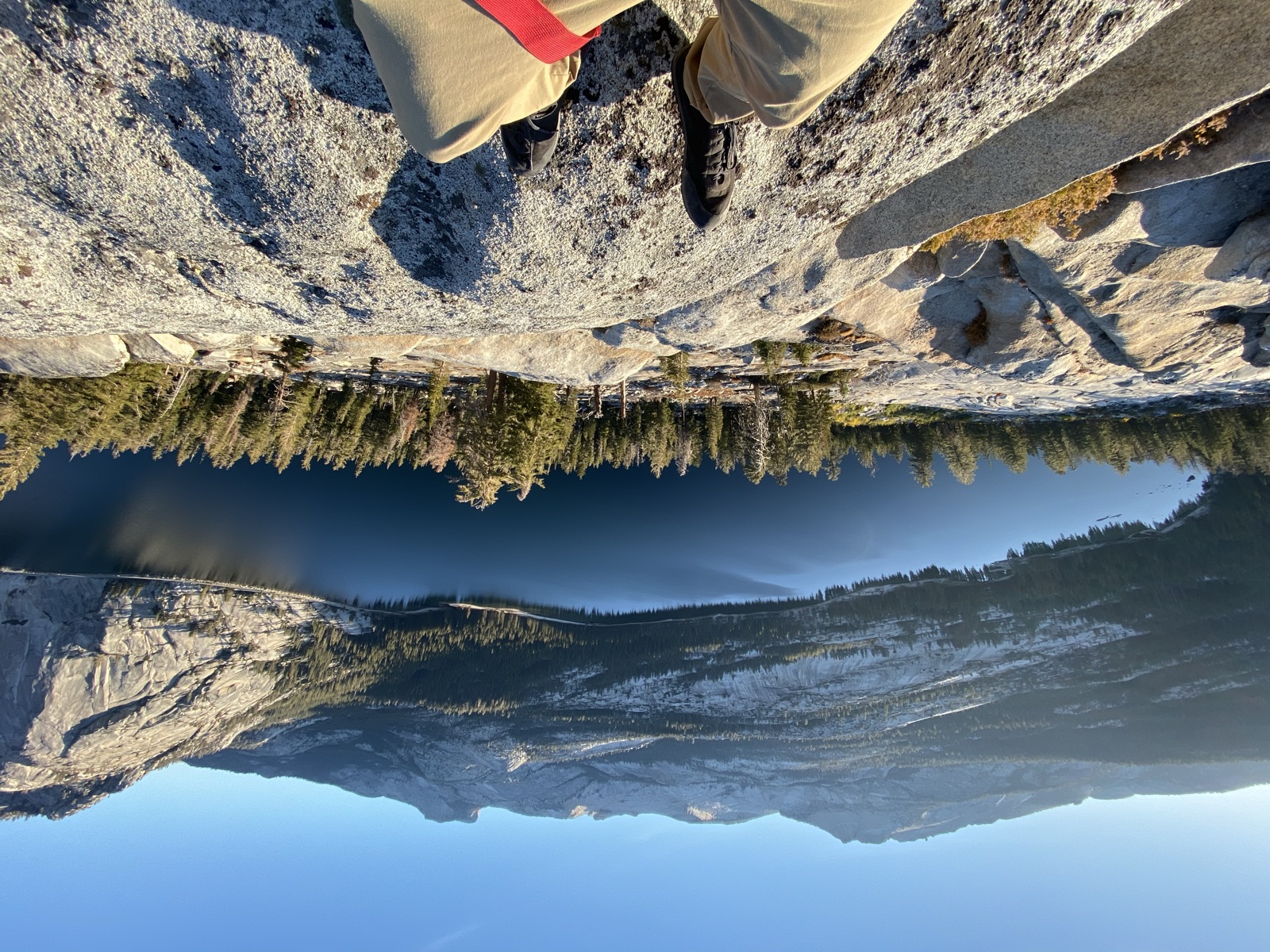 Sitting on the granite looking down at the lake