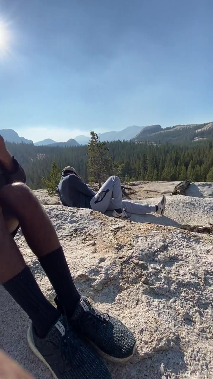 Resting on the granite overlooking the valley