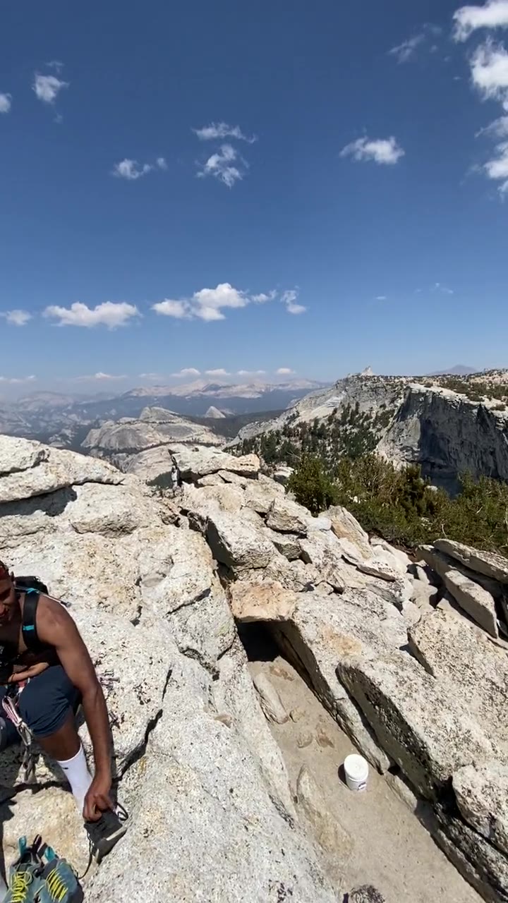 On the summit of Tenaya Peak