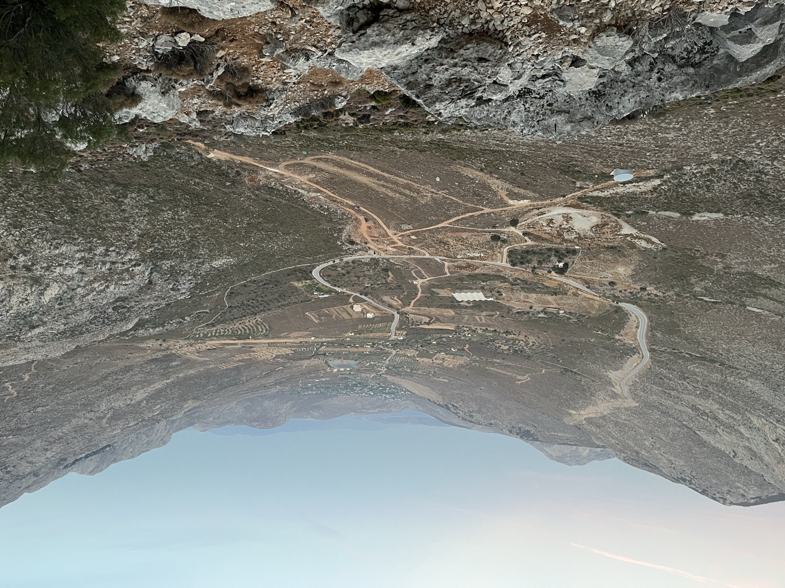 A dry valley and limestone hills on Kalymnos