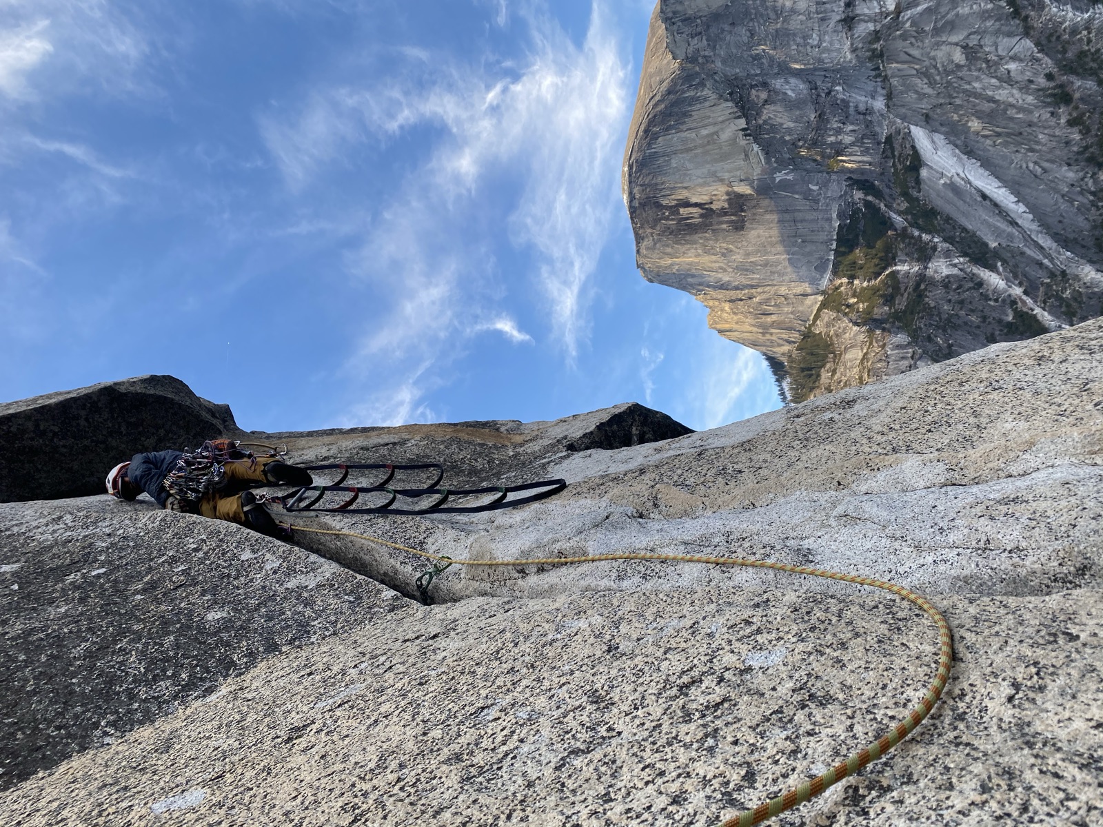 A pitch on the Washington Column, with a portaledge below