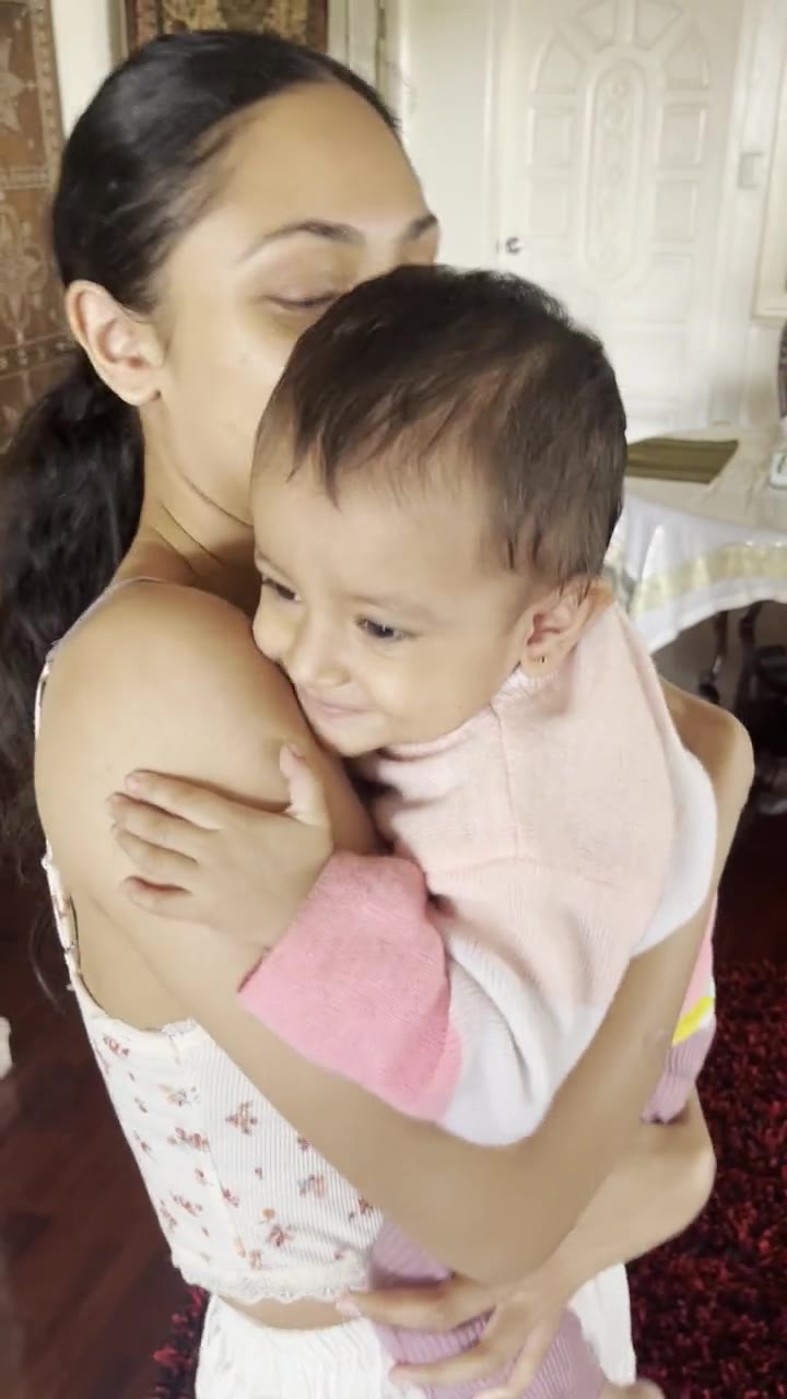 Baby playing with a toy
