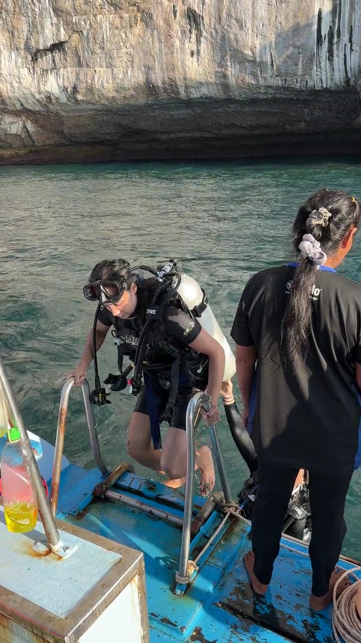 Getting back onto the diving boat